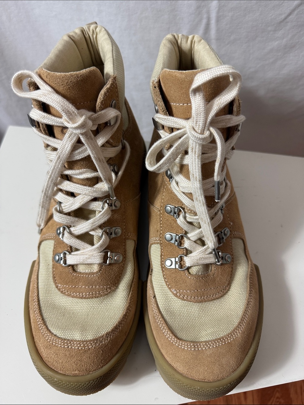 EREM Suede and Canvas Hiking Boots